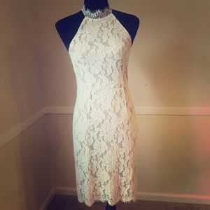 High-neck Open Back Dress